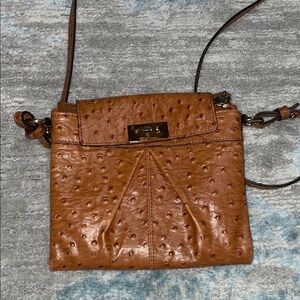 Antonio Melani Brown Leather Crossbody Bag